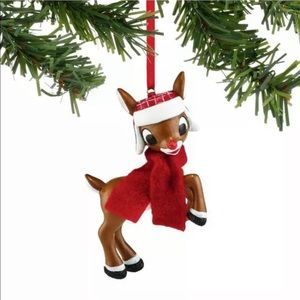 Departmet 56 Rudolph Red Nosed Reindeer In Hat & Scarf Ornament NIB NEW 2016
